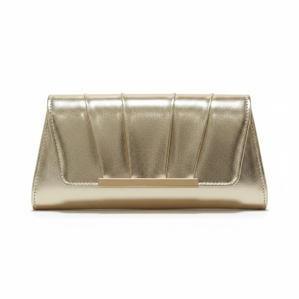 Bolso de Fiesta Dorado con Cadena