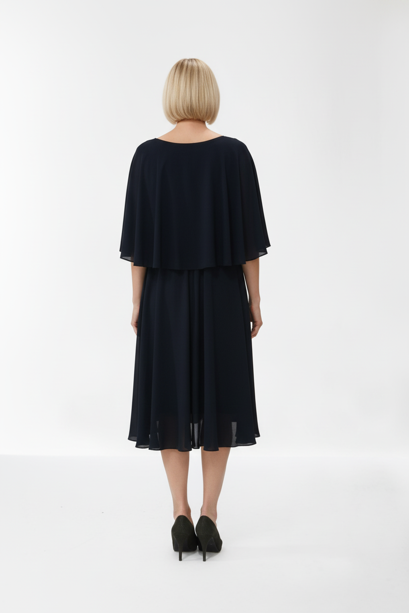 Vestido de Fiesta Corto Negro Alica-Talla Grande con Encaje