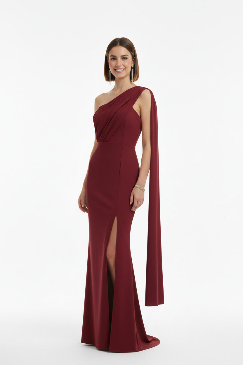 Vestido Largo de Fiesta Brielle - Escote Palabra de Honor con Fular Versátil