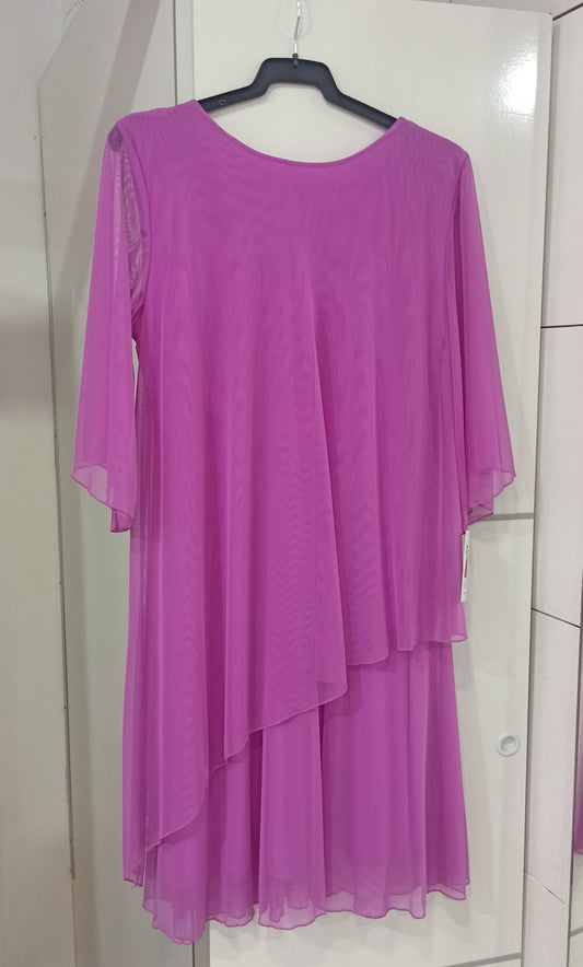 vestido de fiesta corto de tul con manga y volantes esplada