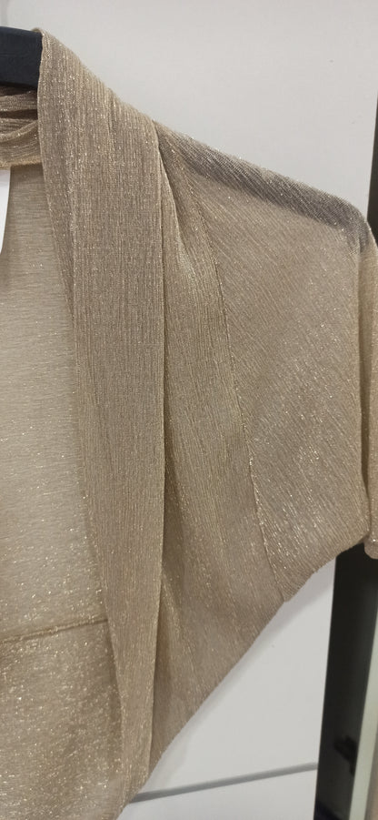detalle bolero de fiesta para mujer dorado