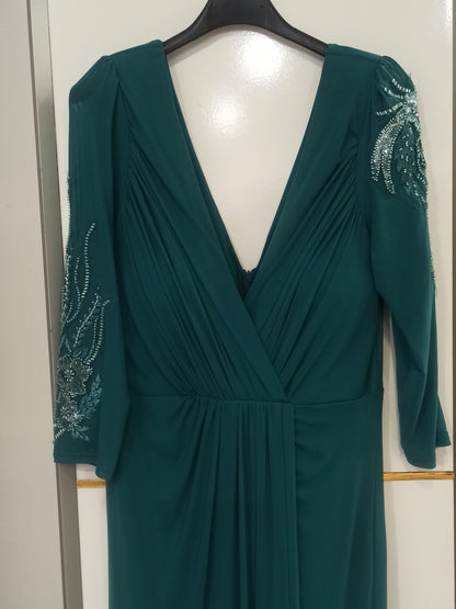 Vestido de Fiesta Largo Berna-Manga 3/4 con Pedrería