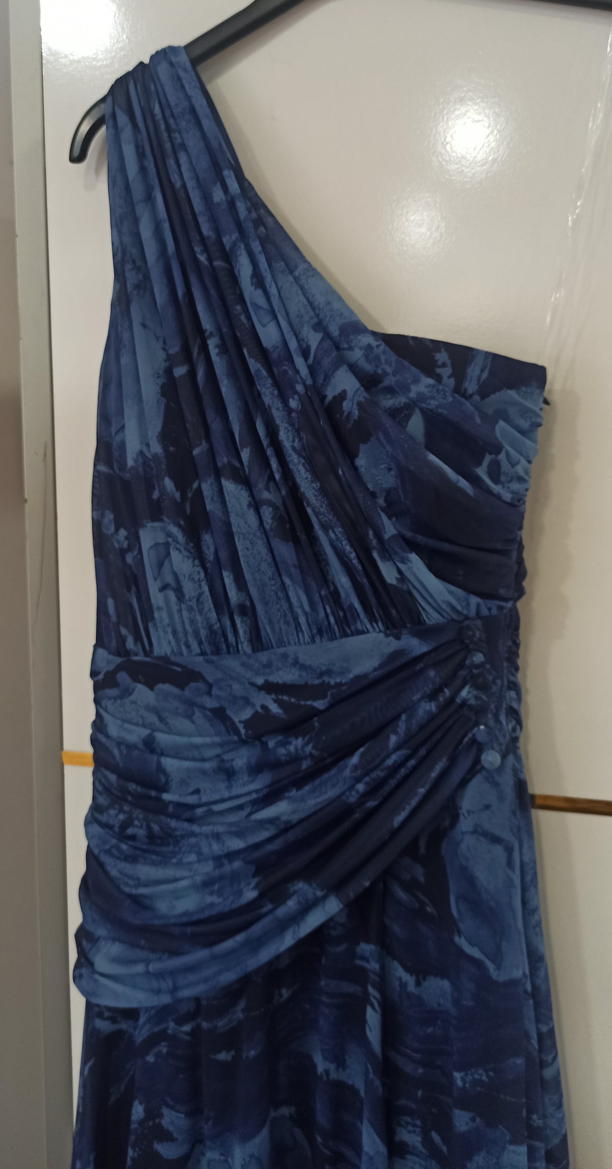 Vestido de fiesta estampado Xian - Escote asimétrico