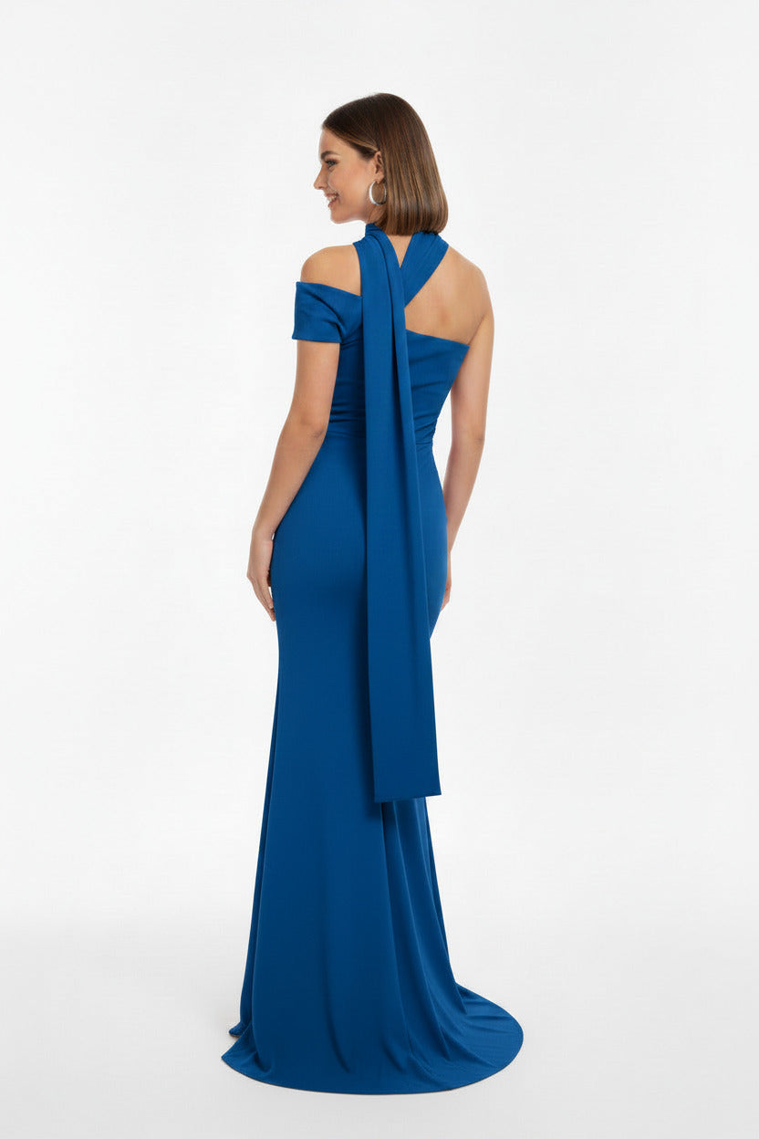Vestido de Fiesta Zadar-Corte Sirena y Escote Asimétrico