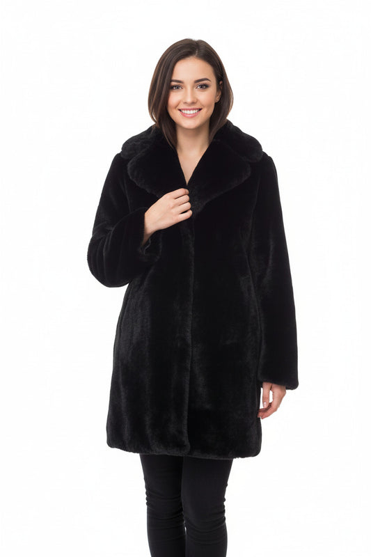 Abrigo de pelo negro Negro M(38 40)