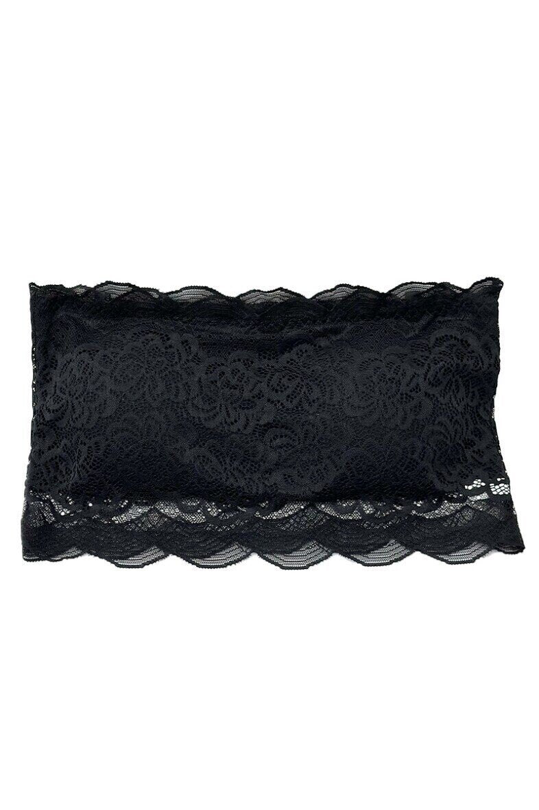 Sujetador Bandeau de Encaje Negro