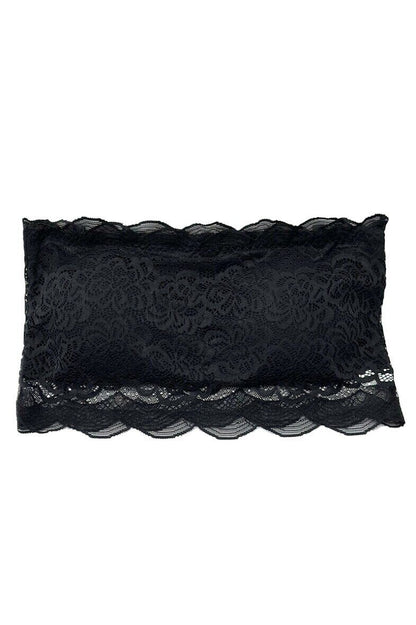 Sujetador Bandeau de Encaje Negro
