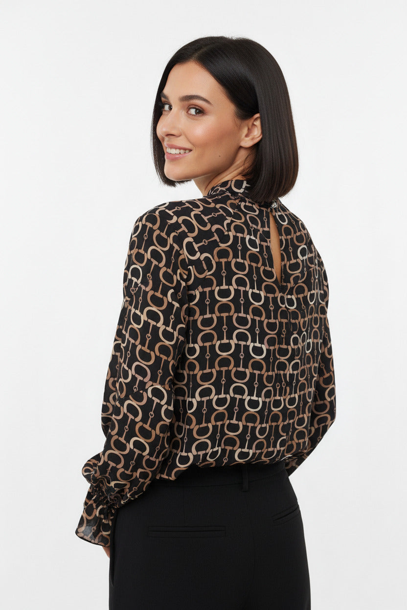 Blusa de Vestir Estampada