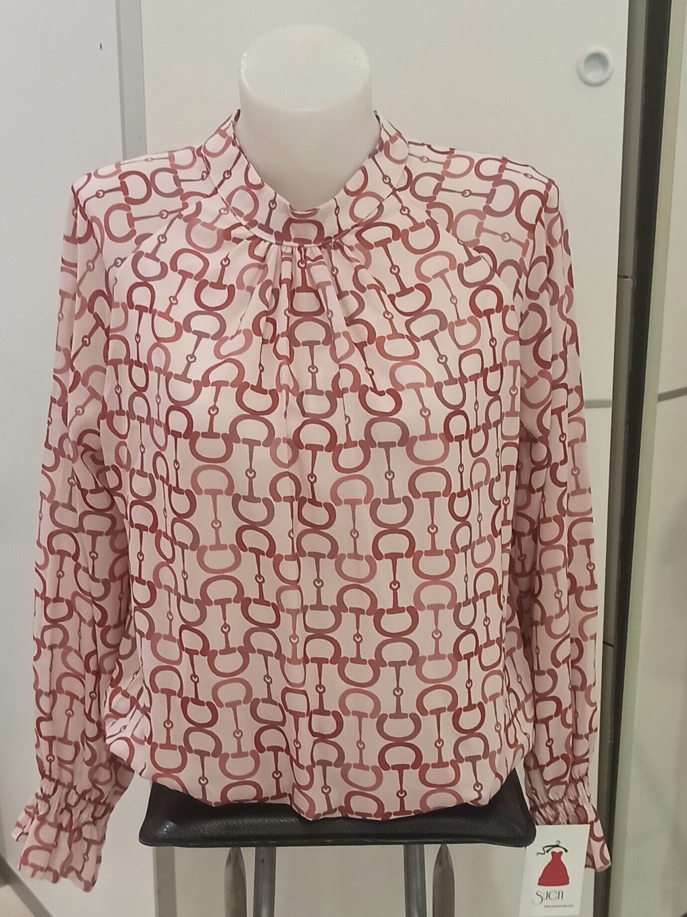 Blusa de Vestir Estampada Rojo U (36 38) 100% poliester