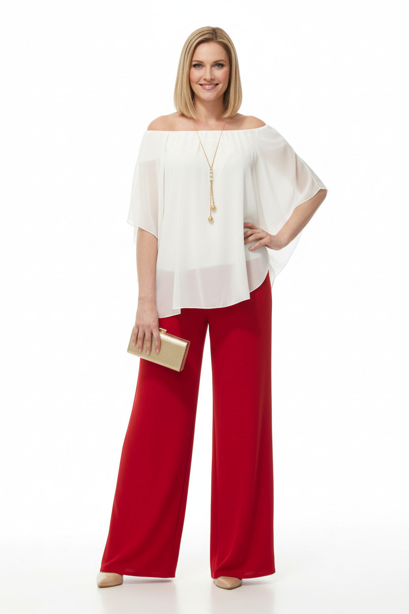 blusa de fiesta blanca con collar para invitadas