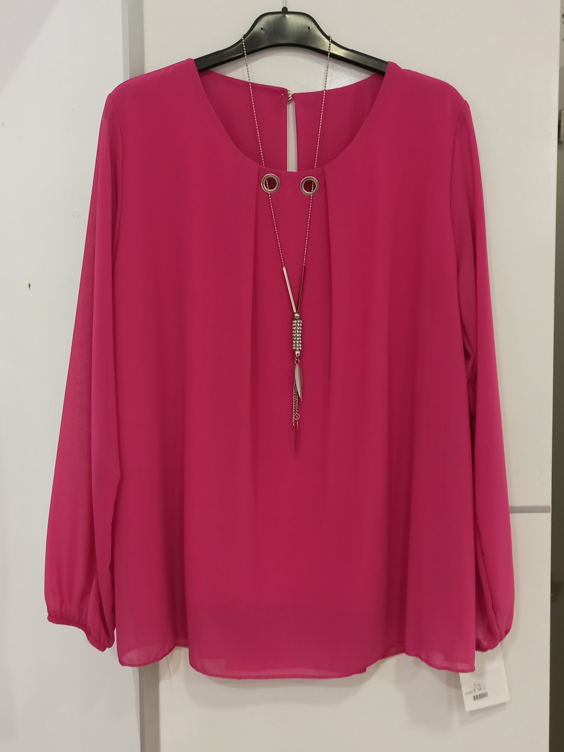 Blusa de Fiesta Collar - Escote con Detalle de Collar Integrado