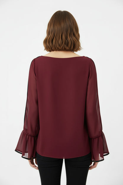 Blusa de Fiesta Manga Larga transparente
