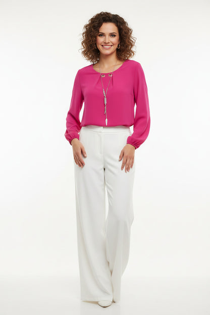 Blusa invitada elegante con Collar Fucsia U (36 38 40)