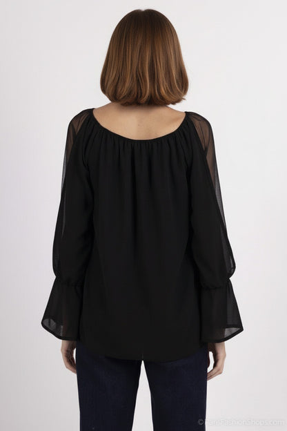 Blusa de Fiesta Manga Larga transparente