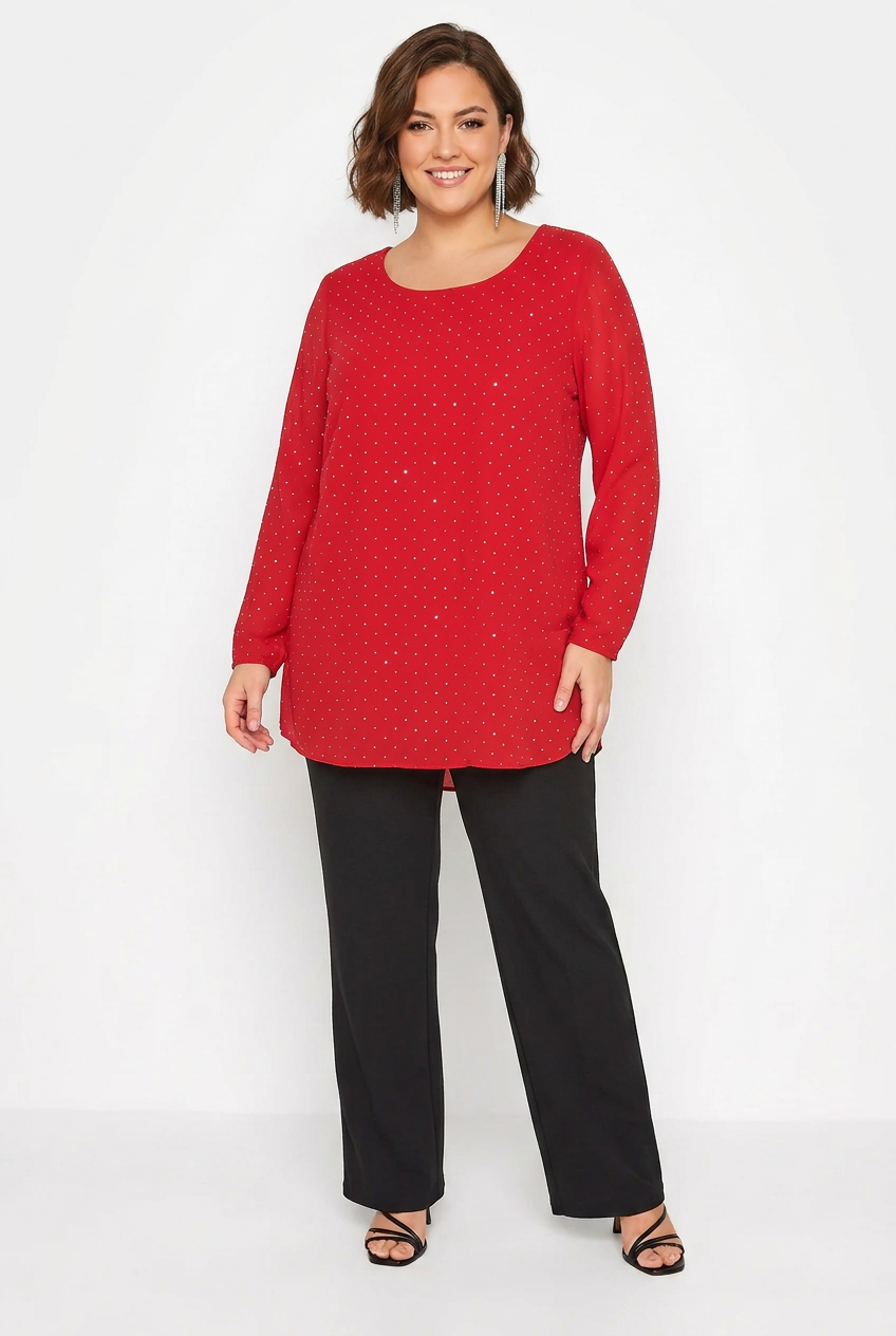 bluson de fiesta rojo con brillos plata