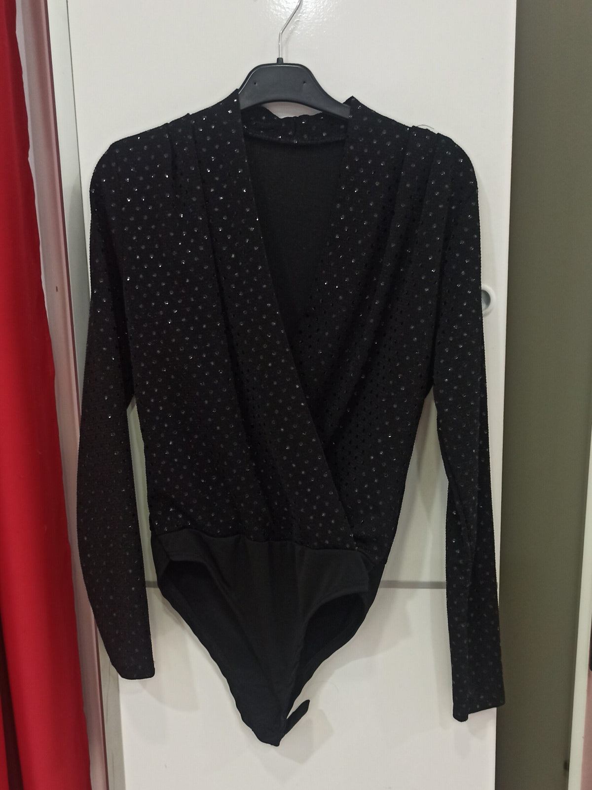 Body manga larga con brillos Negro U (36 38 40)