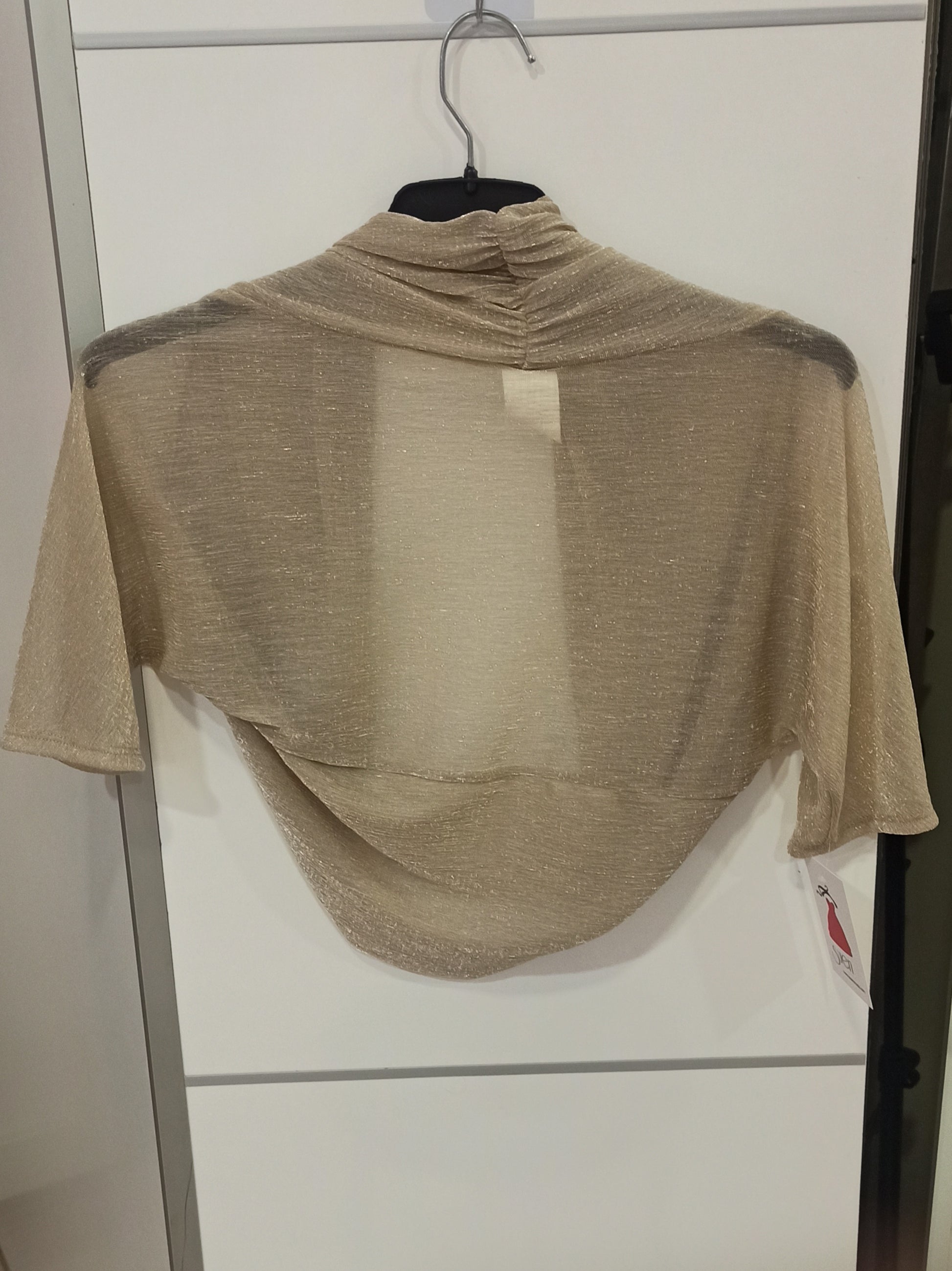 espalda bolero de fiesta para mujer dorado