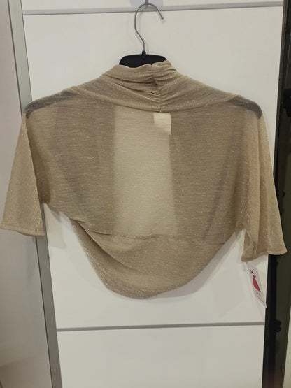 espalda bolero de fiesta para mujer dorado