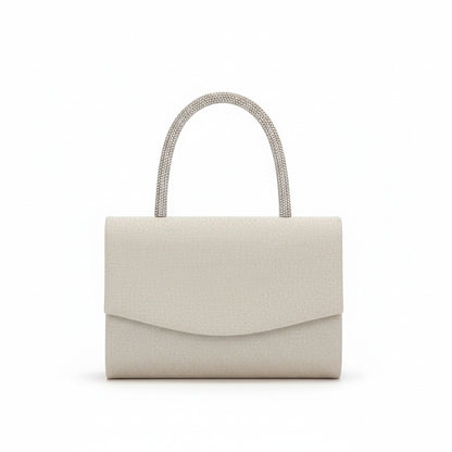 bolso de fiesta de mano color plata claro