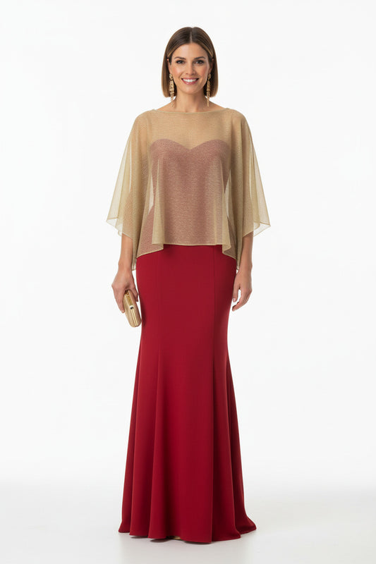 capa dorada corta para vestidos de fiesta