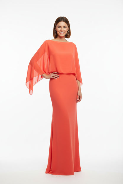 capa de gasa para vestidos de fiesta coral