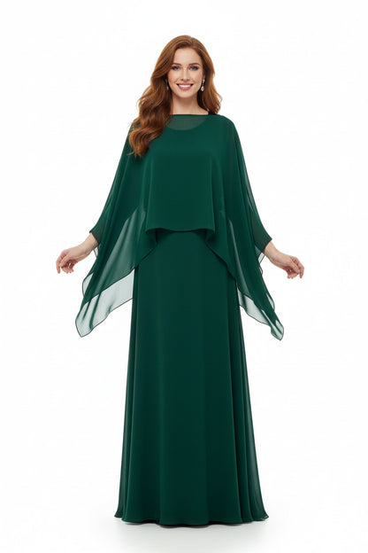 Capa de Gasa para Eventos y Fiestas Verde oscuro