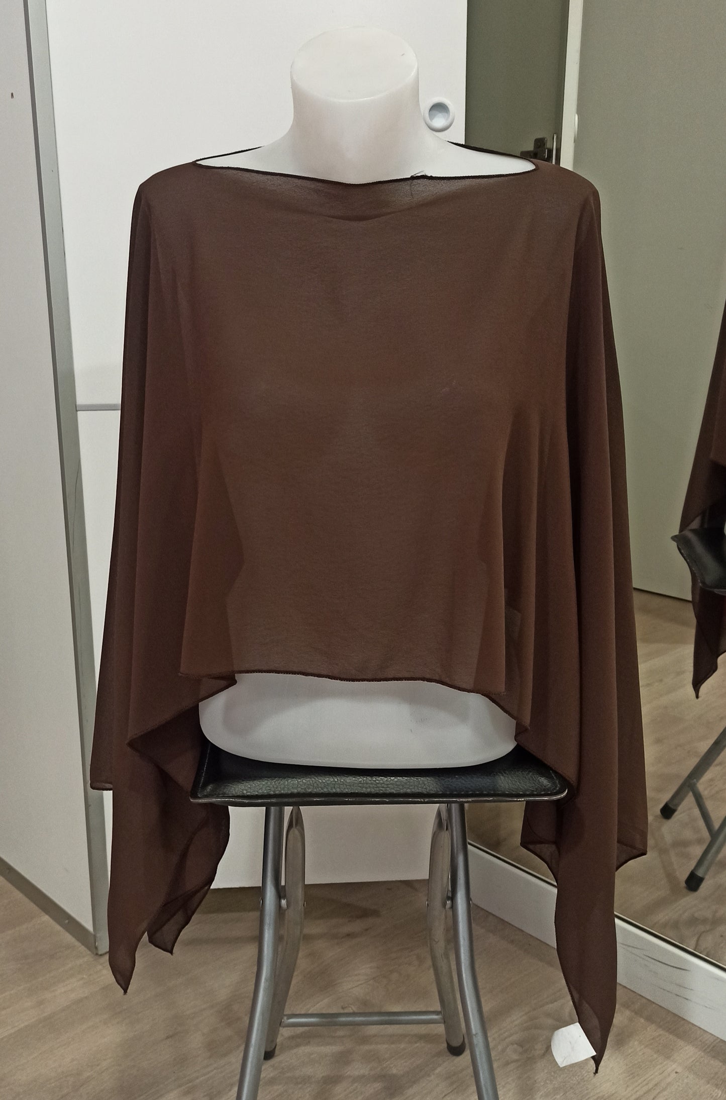 capa de gasa marrón para vestidos de fiesta