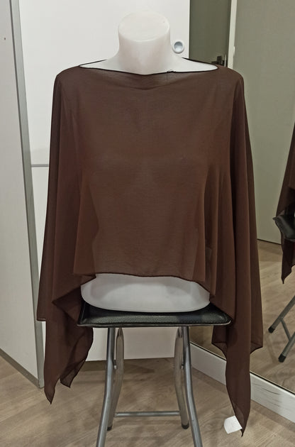 capa de gasa marrón para vestidos de fiesta