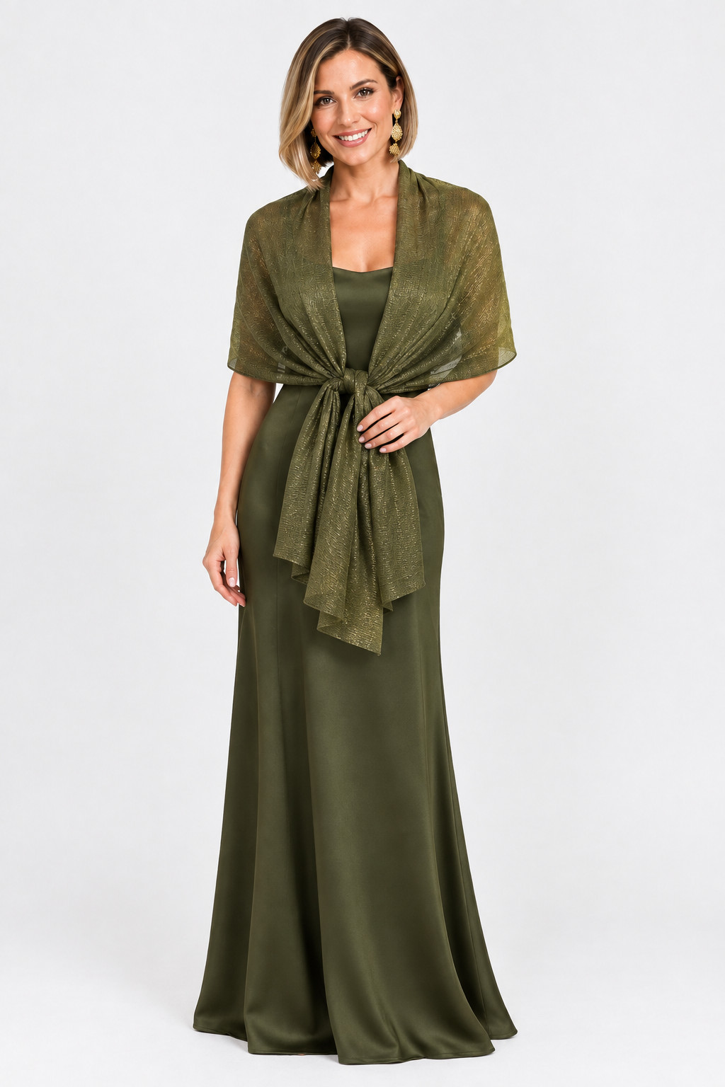 chal oliva para vestido de fiesta