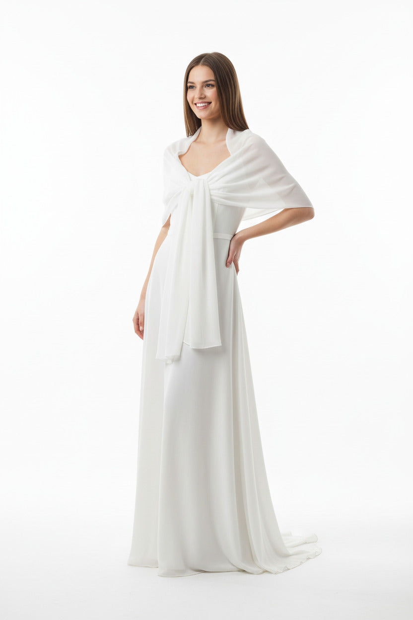 Chal de gasa blanco Blanco