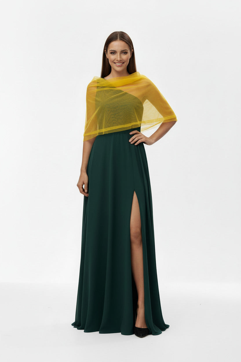 Chal de Tul para Fiestas y Bodas Amarillo