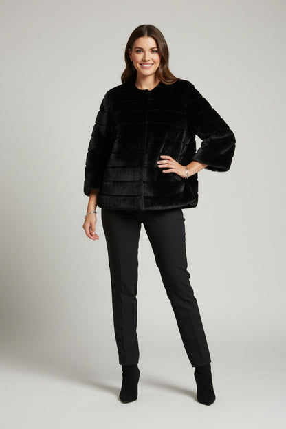 Chaqueta de Pelo Sintético Negra