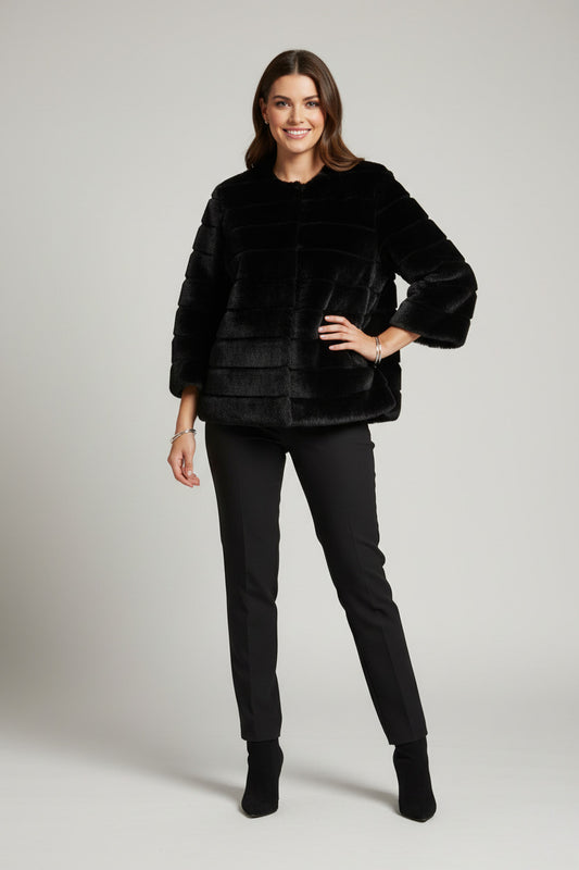 Chaqueta de Pelo Sintético Negra