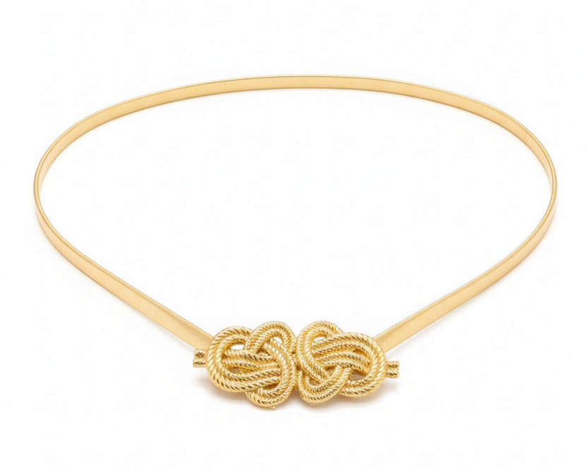 cinturon dorado con hebilla decorativa para vestidos de fiesta