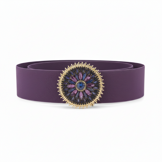 Cinturón de Fiesta Morado con Pedrería