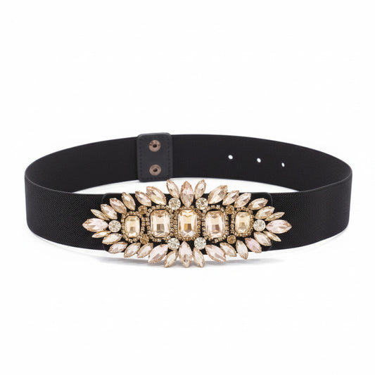 Cinturón de Fiesta con Pedrería Ámbar para Vestidos de Noche