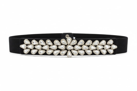 Cinturón de Pedrería para Invitadas Negro
