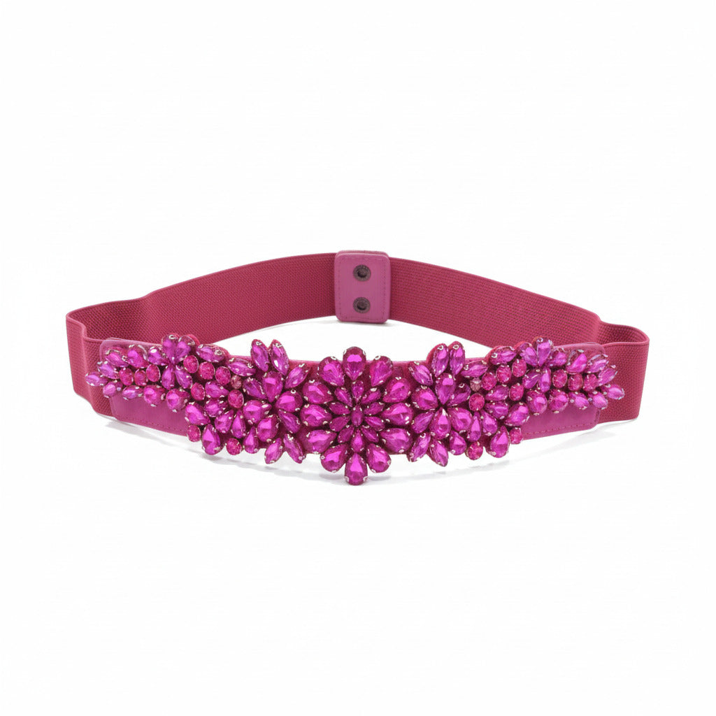 Cinturón Fiesta Pedrería Fucsia para Invitada Boda