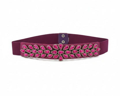 cinturón para vestidos de fiesta fucsia con pedrería