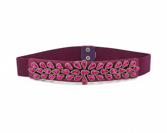 cinturón para vestidos de fiesta fucsia con pedrería