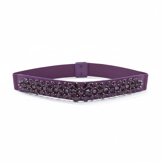 Cinturón Fiesta de Pedrería Morada para Eventos y Bodas
