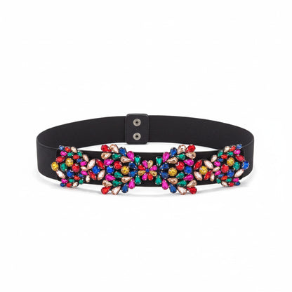 Cinturón de Fiesta con Pedrería Multicolor para  Bodas y  Eventos