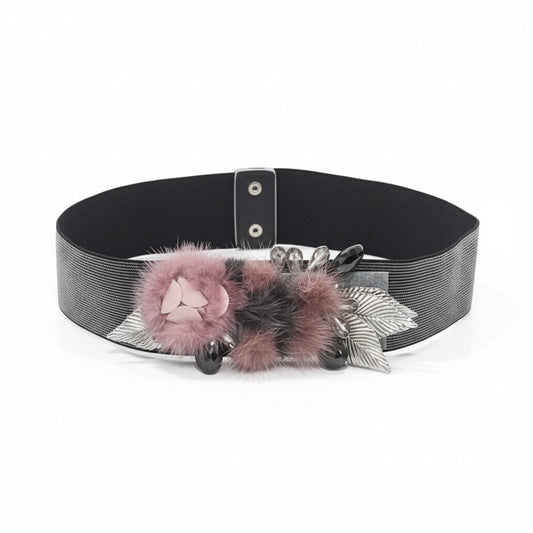 Cinturón de Fiesta Tonos rosados y Plata para Bodas