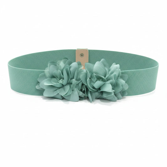 Cinturón para Vestido de Fiesta verde con flores