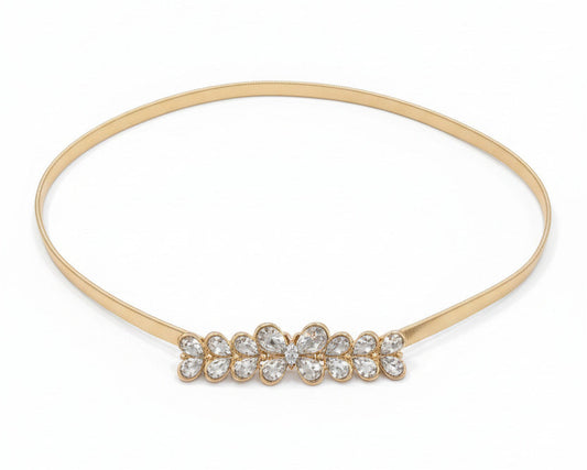 Cinturón Dorado con Pedrería detalle  Mariposa para Vestidos de Fiesta