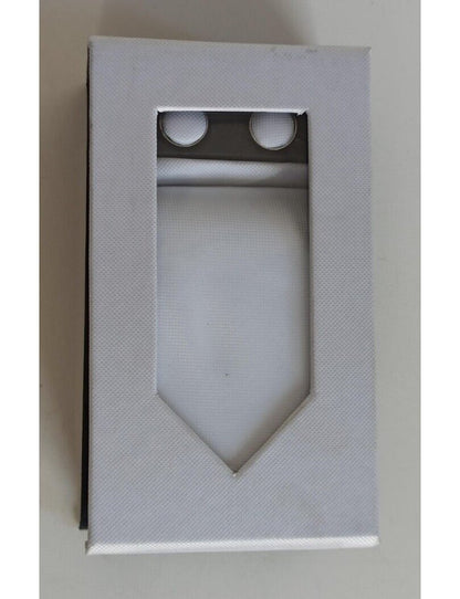Set Corbata Blanca con Pañuelo y Gemelos
