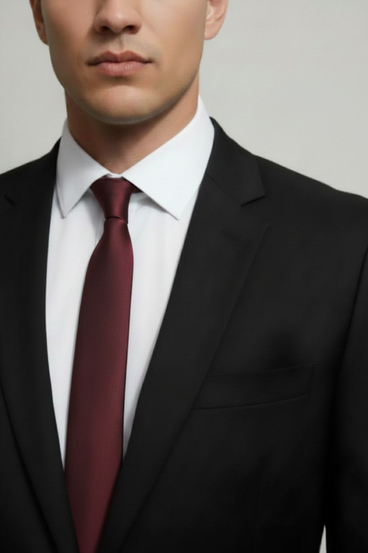  corbata estrecha burdeos 