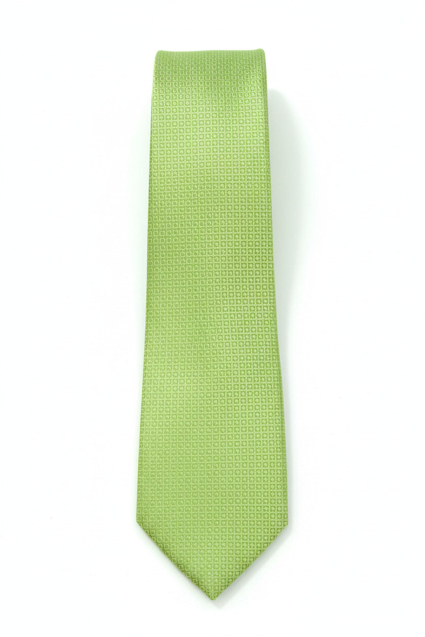 Corbata Verde Lima con Textura para Hombre - Elegante y Moderna