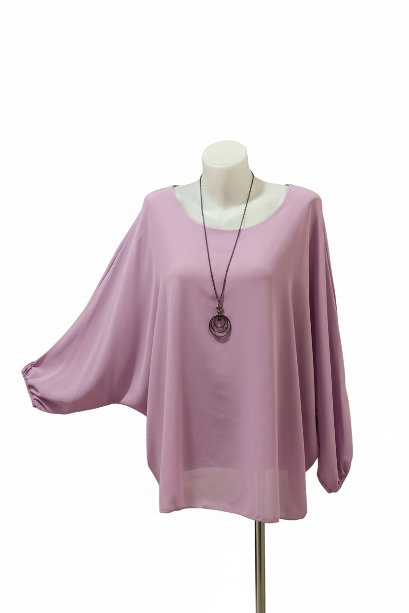 Blusa de Fiesta con Manga Abullonada y Collar-vista-maniqui