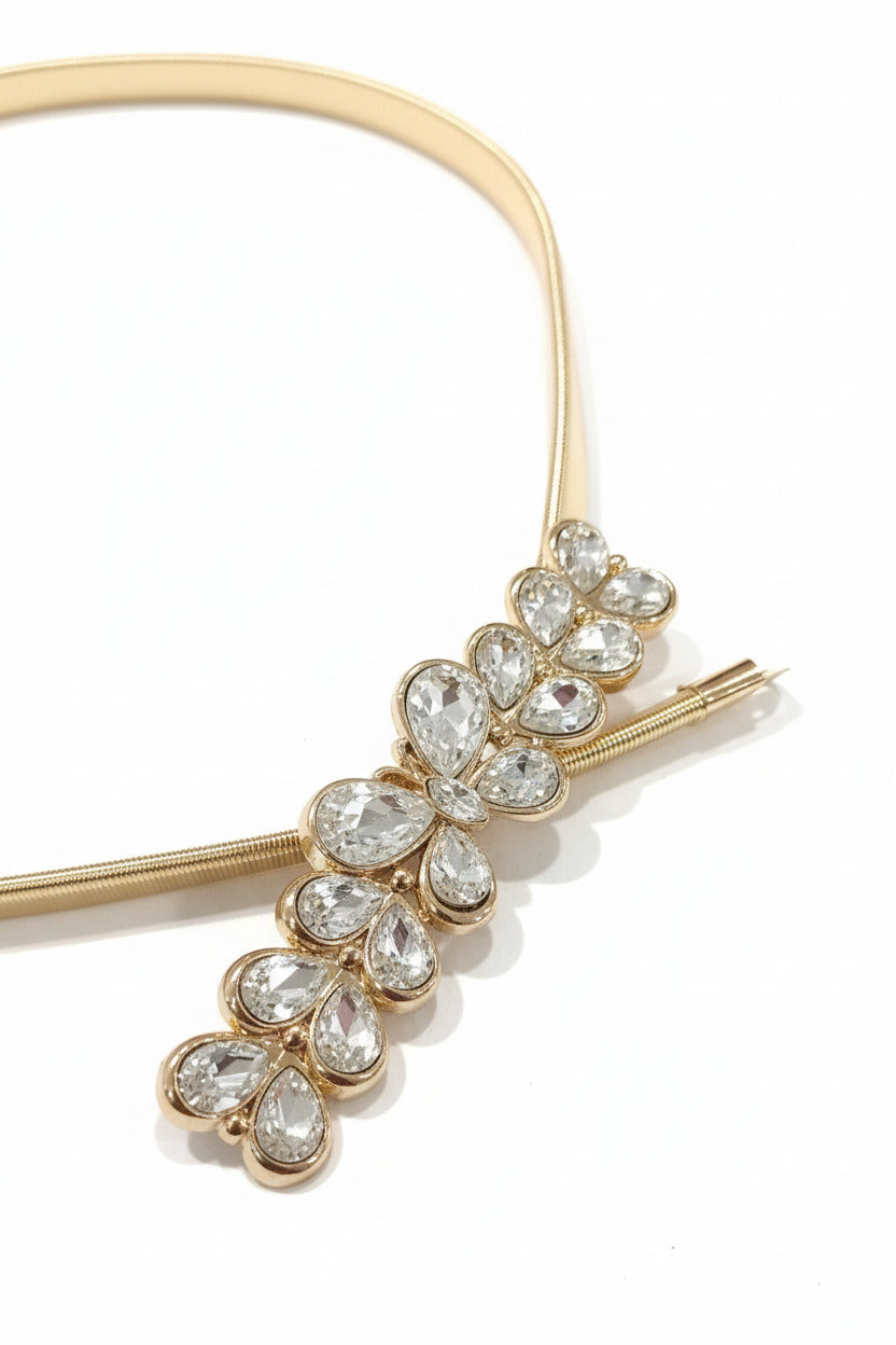 detalle Cinturón Dorado con Pedrería detalle  Mariposa para Vestidos de Fiesta